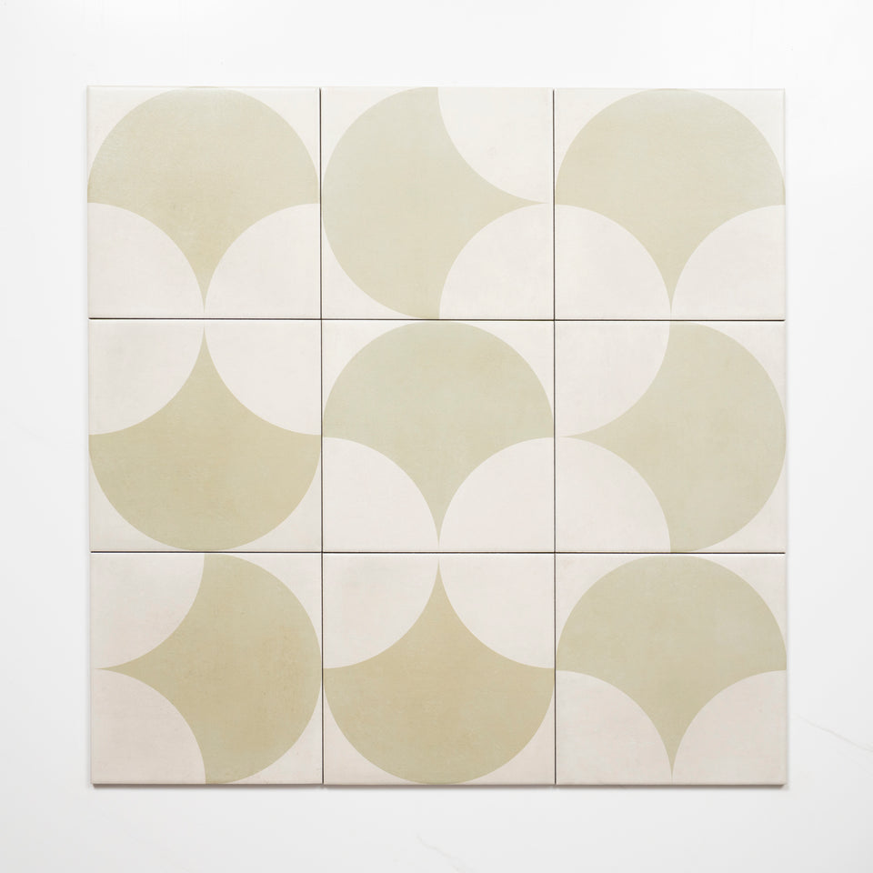 Meander Green Fish Scale Porcelain Tile P3 200 x 200mm