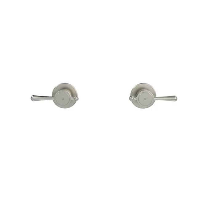 Meir Harrington Quarter Turn Wall Tap Set Brushed Nickel