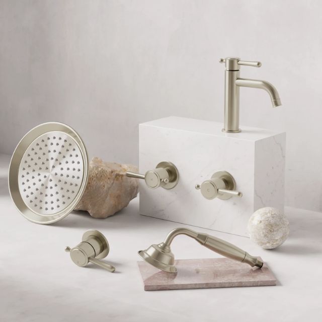 Meir Harrington Short Basin Mixer Brushed Nickel