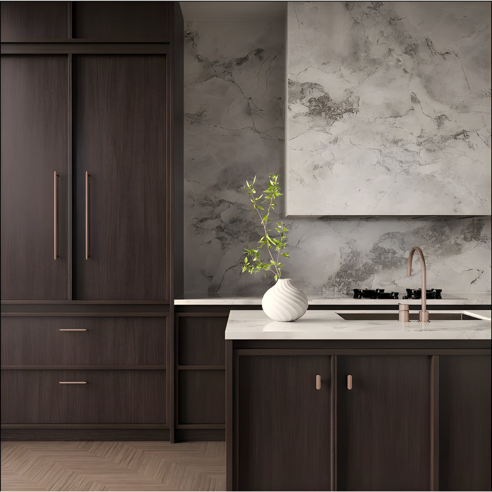 Meir Oppen Round Pull 200mm Cabinet Handle Champagne