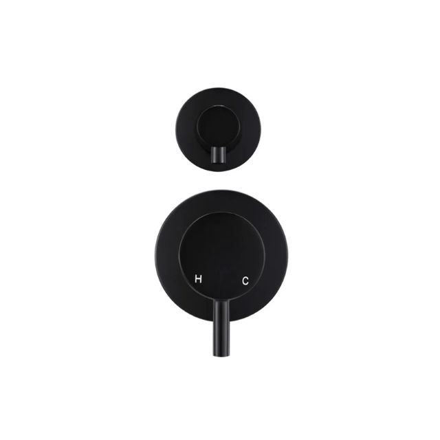 Front Meir Round Diverter Mixer Matte Black Trim Kit MW07TS-FIN - The Blue Space