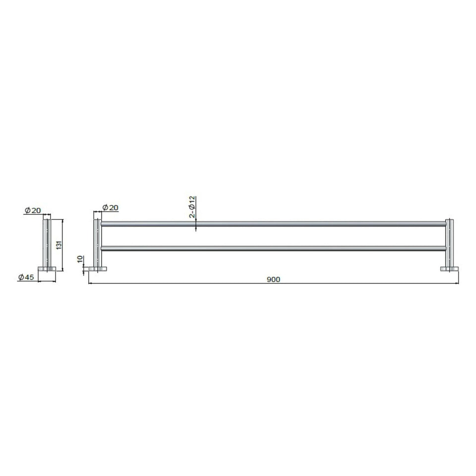 Meir Round Double Towel Rail 900MM- Polished Chrome