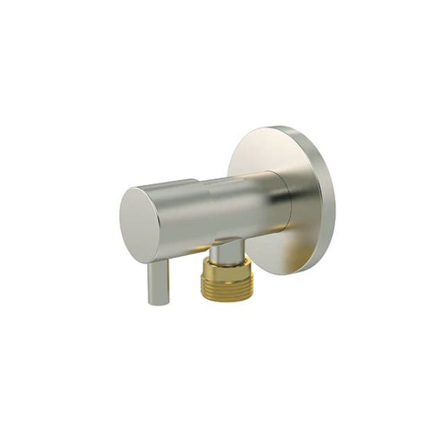 Meir Round Mini Stop Cistern Tap Brushed Nickel