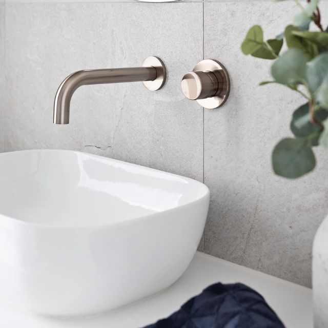 Lifestyle 3 Meir Round Wall Mixer Pinless Handle Champagne Trim Kit MW03PN-FIN-CH - The Blue Space