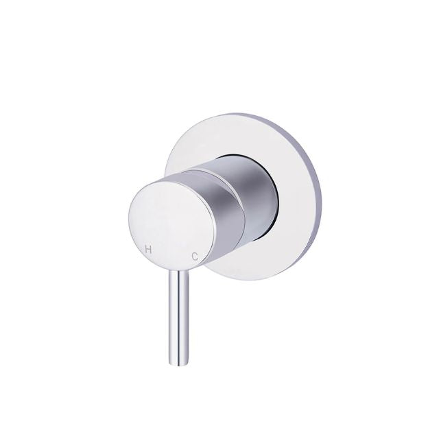 Meir Round Wall Mixer Short Pin Lever Chrome Full Kit