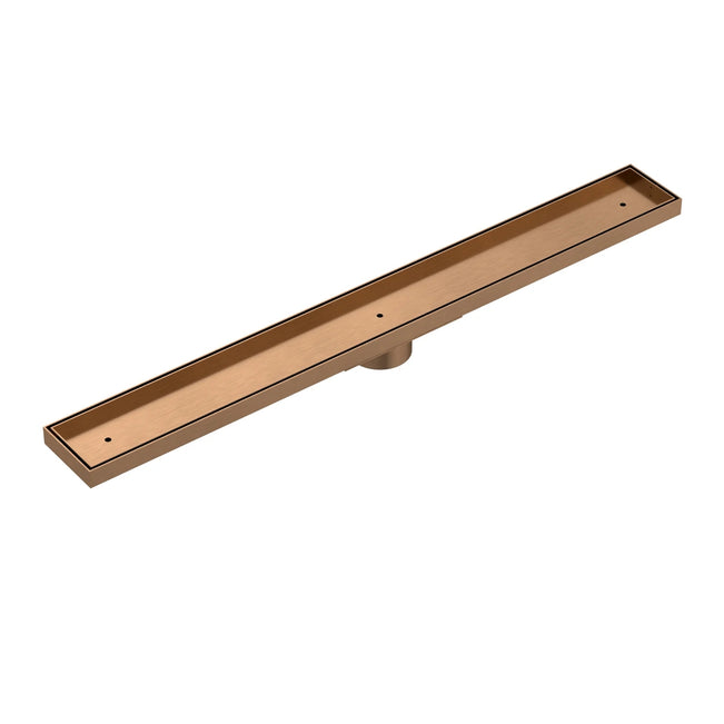 Meir Shower Channel Waste 900mm with Tile Insert - Lustre Bronze MP06F-T900-PVDBZ - The Blue Space