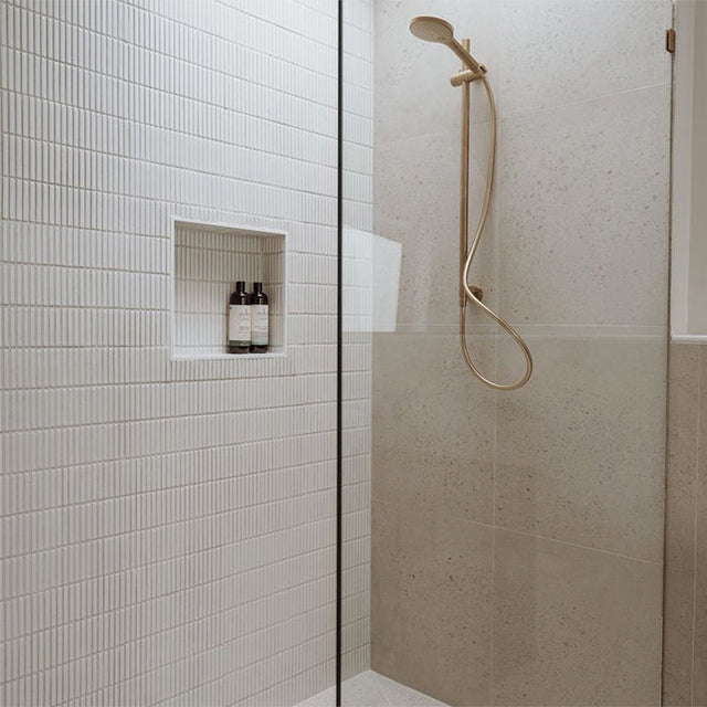 Middleton White Chalk Kit Kat Porcelain Mosaic Tile 12x92mm