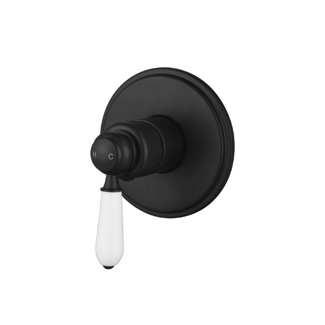 Modern National Bordeaux Shower Mixer Black - Full Kit