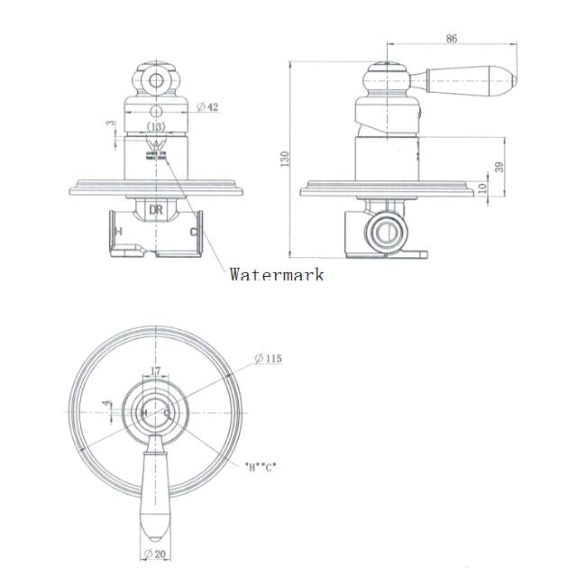 Modern National Bordeaux Shower Mixer Brushed Nickel - Full Kit