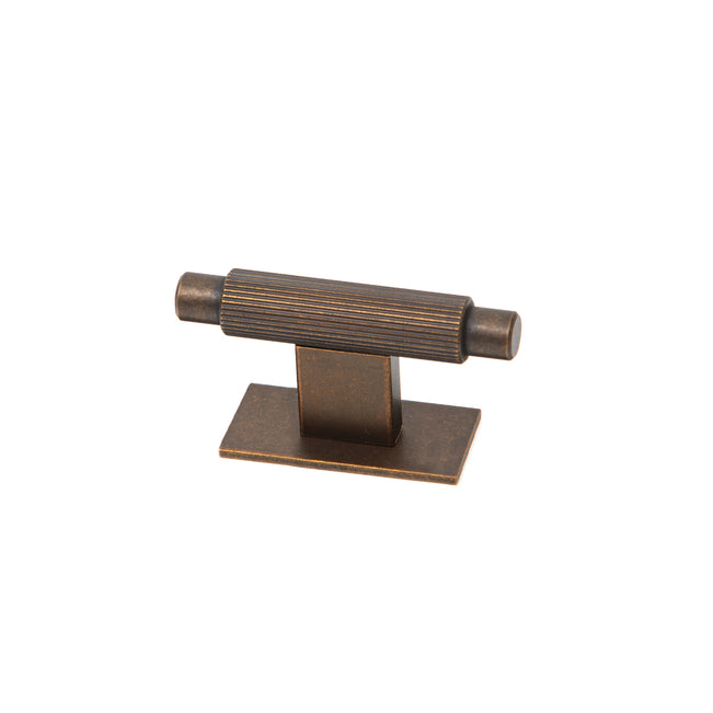 Momo Arpa T Knob And Backplate 70mm In Antique Brass A0588.070.AB - The Blue Space