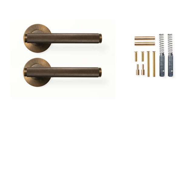 Momo Bellevue Knurled Dummy Lever Door Handle Set Bronze
