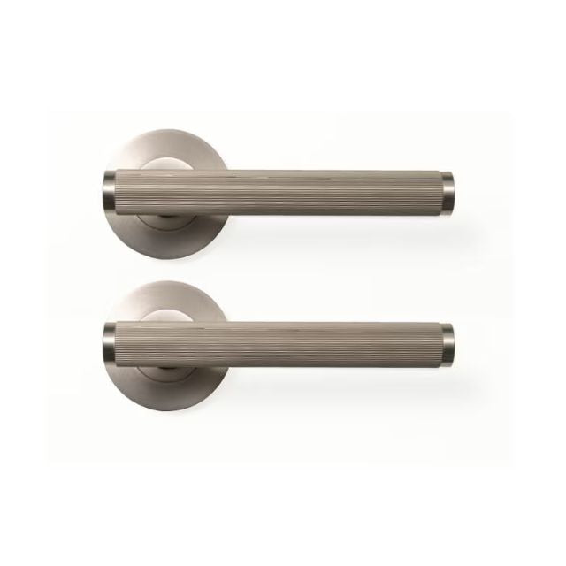 Momo Bellevue Lined Dummy Lever Door Handle Set Dull Brushed Nickel
