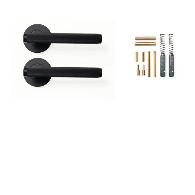 Momo Bellevue Lined Lever Handle Set Matte Black BVLHLD.MBL - The Blue Space