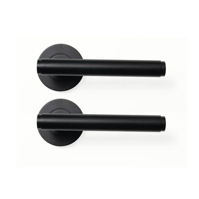 Momo Bellevue Plain Dummy Lever Door Handle Set Matte Black
