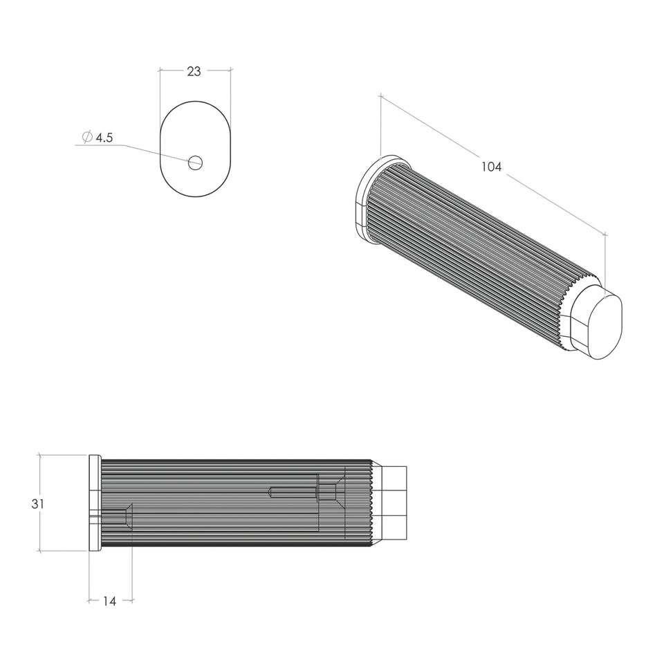 Momo Handles Brooklyn 50mm Wall Door Stop Black Titanium