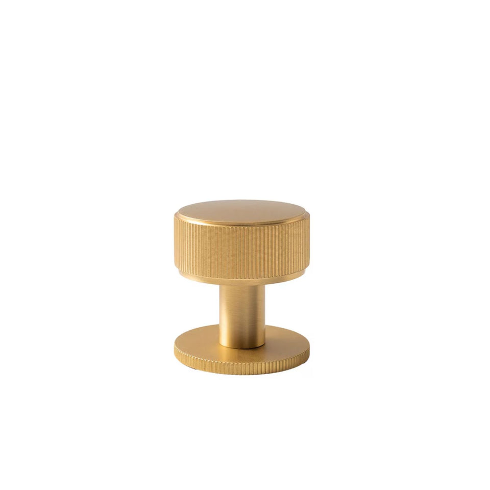 Momo Handles Belgravia 35mm Round Knob Lined Brushed Satin Brass