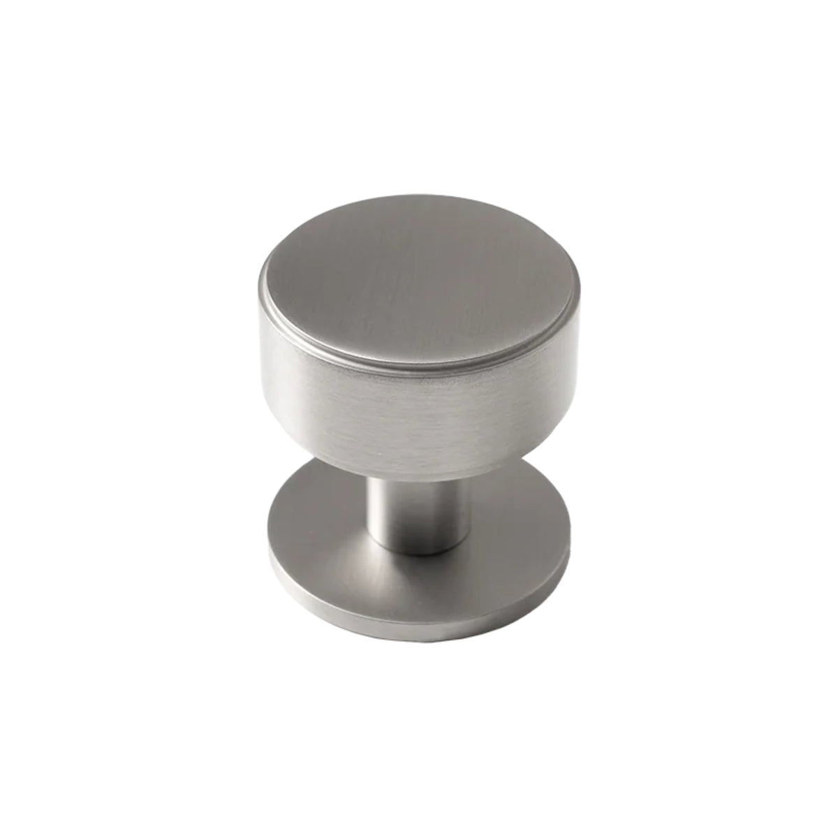 Side View Momo Handles Belgravia 35mm Round Knob Plain Dull Brushed Nickel BLGPL035.DBR - The Blue Space