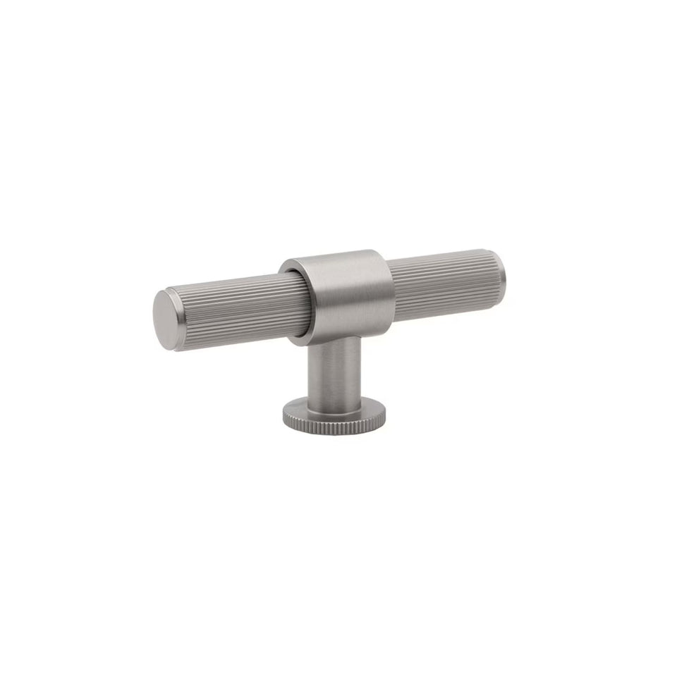 Momo Handles Belgravia 82mm T Knob Lined Dull Brushed Nickel