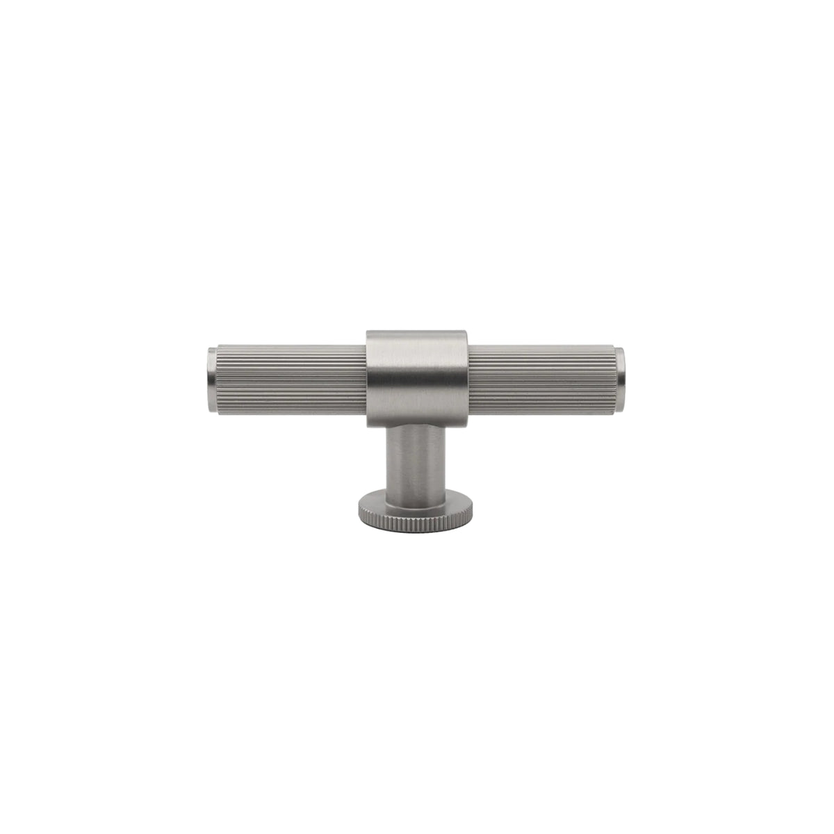 Front Momo Handles Belgravia 82mm T Knob Lined Dull Brushed Nickel BLGLN082.DBR - The Blue Space