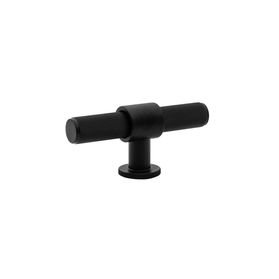 Momo Handles Belgravia 82mm T Knob Lined Matte Black