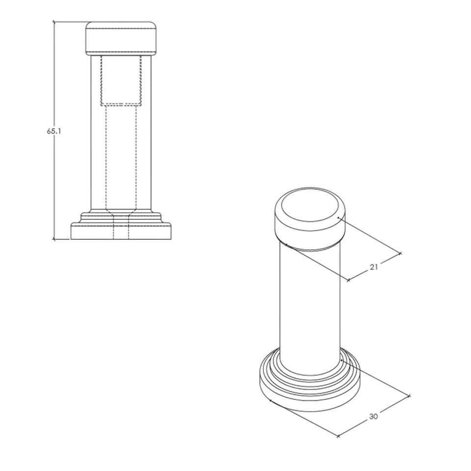 Momo Handles 65mm Door Stop Dark Bronze