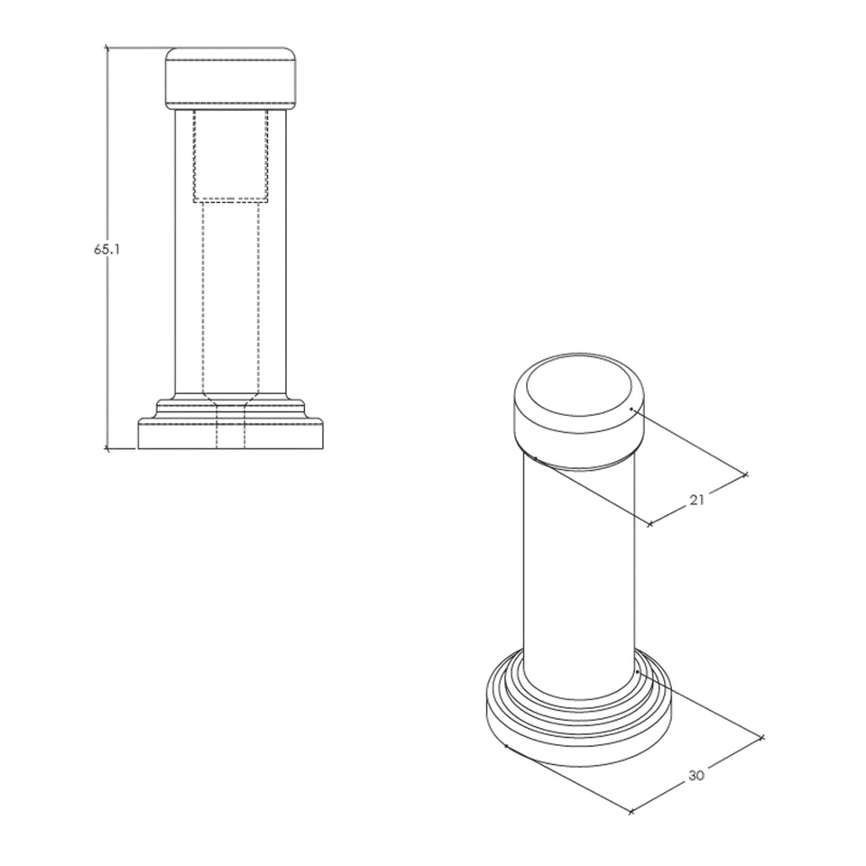 Momo Handles 85mm Door Stop Gunmetal