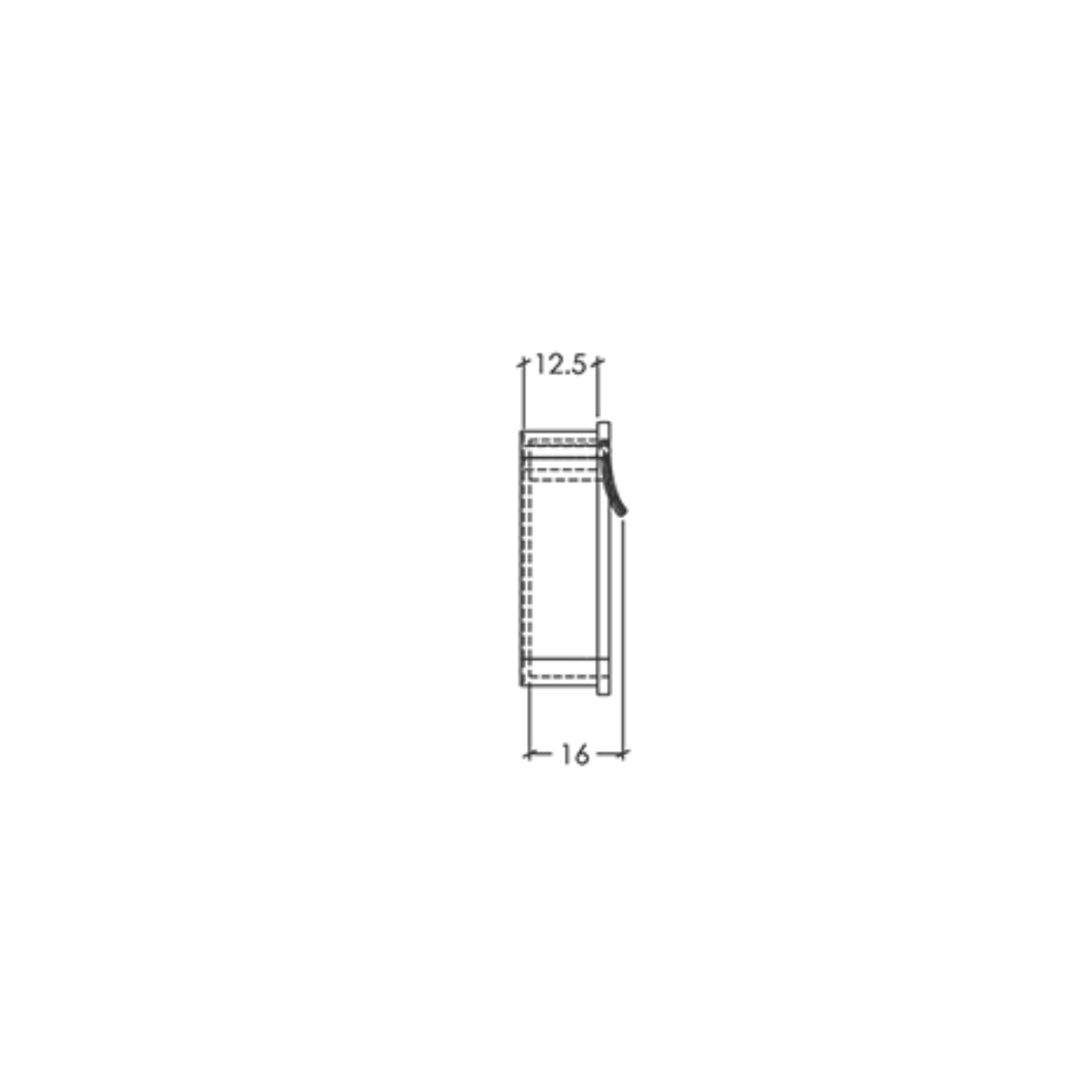 Line drawing 2 Momo Handles Fold Flush Pull Handle 128mm Brushed Gold F0542.128.BRG - The Blue Space
