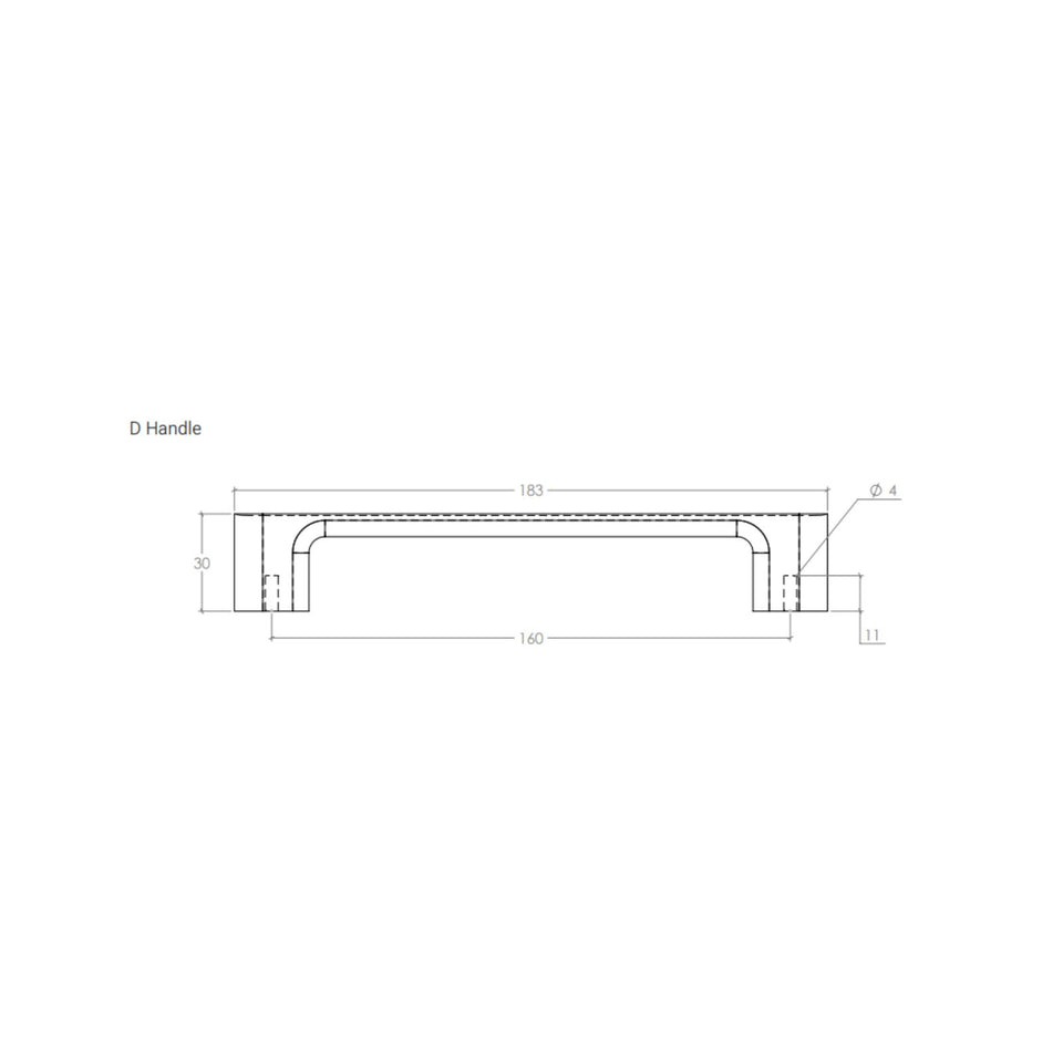 Momo Handles Luv Wood 160mm D Handle Oak