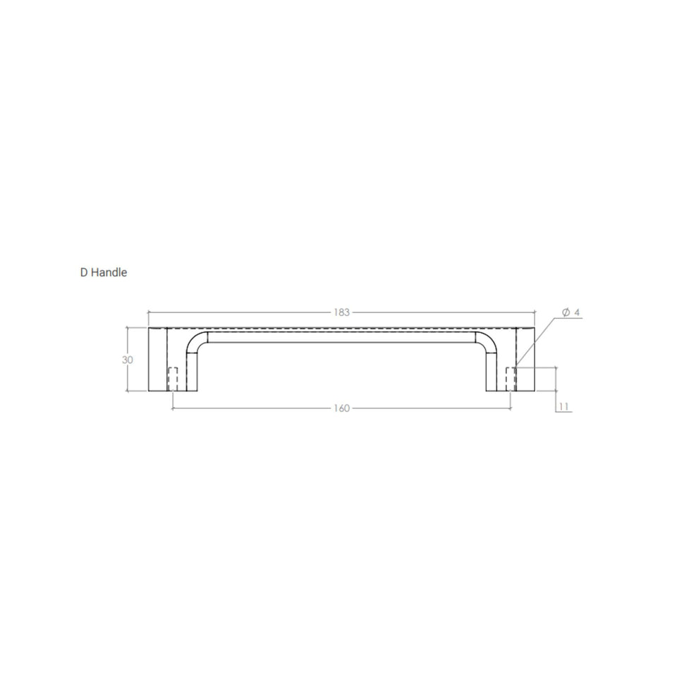 Momo Handles Luv Wood 160mm D Handle Walnut