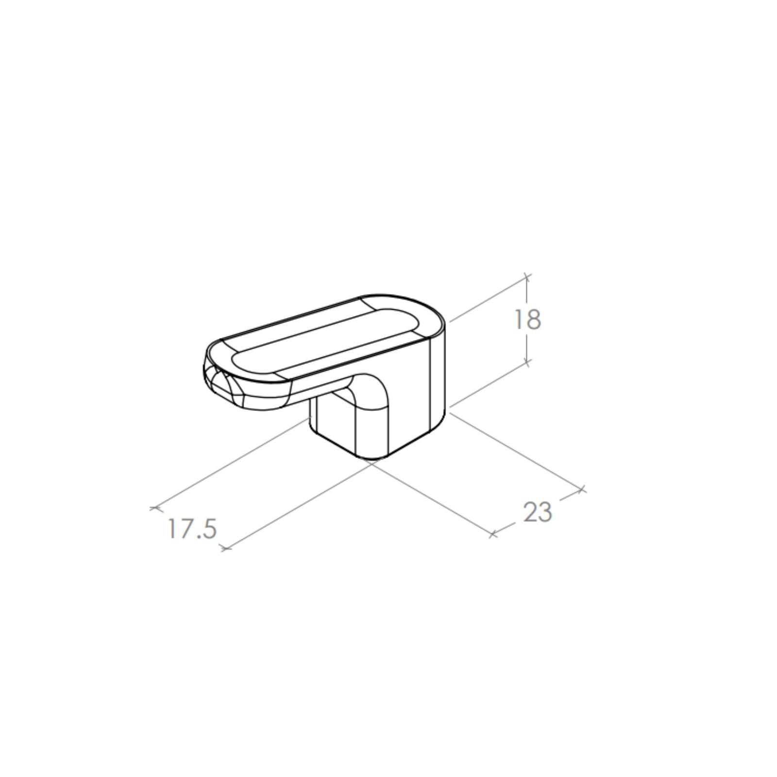 Line Drawing 2 Momo Handles Luv Wood 51mm Angled Knob Walnut L0699.051.WN - The Blue Space