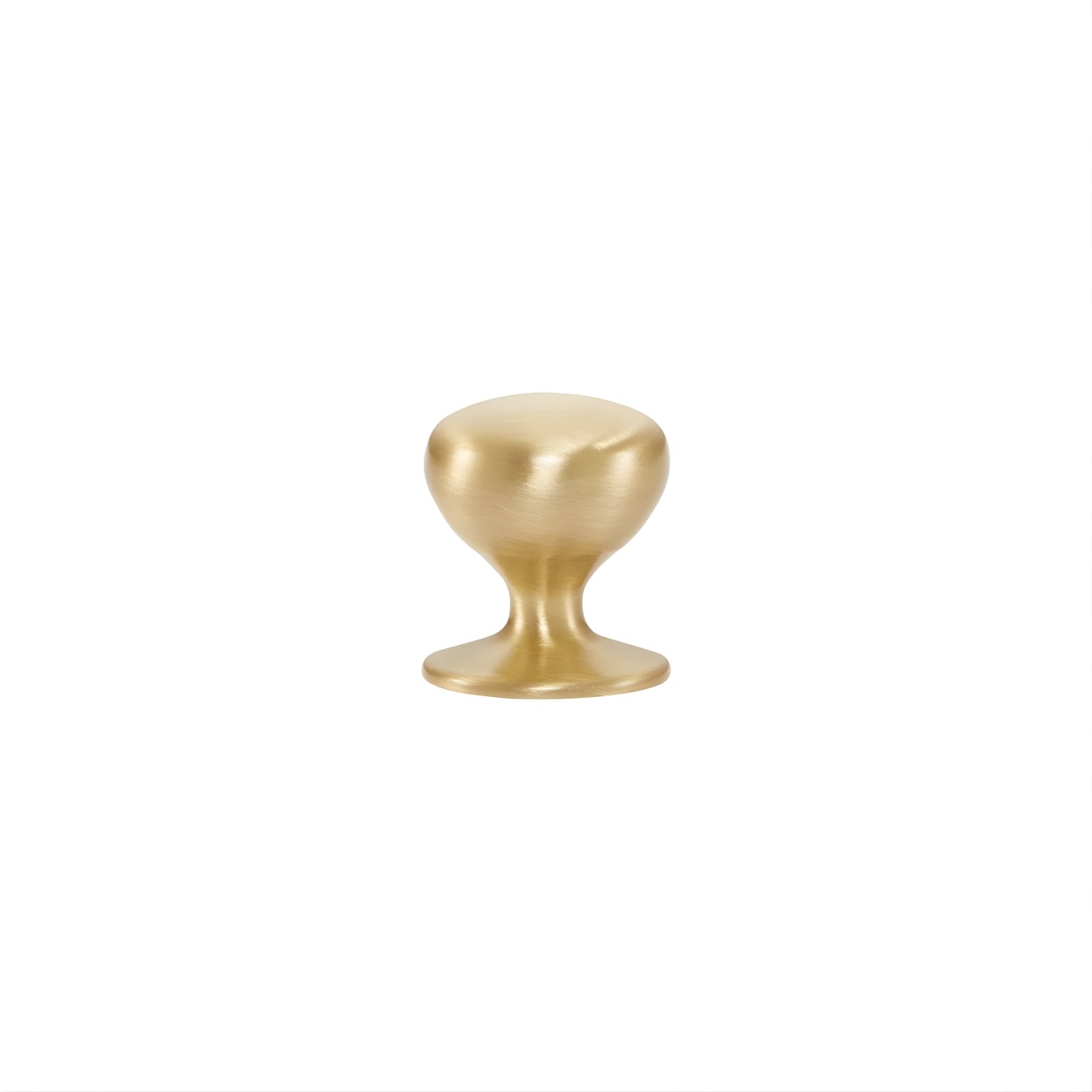 Side View Momo Handles New Hampton Round Knob 32mm Matt Brass NHMK032.MBR - The Blue Space