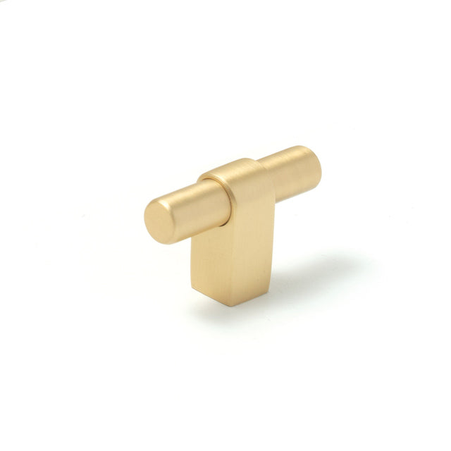 Momo Maida T Knob 52mm Brushed Satin Brass MTK052.BSB - The Blue Space