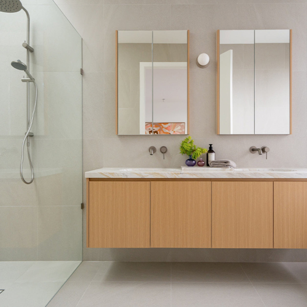 Caroma Urbane II Rail Shower 300mm Overhead Brushed Nickel 99630BN3A - The Blue Space