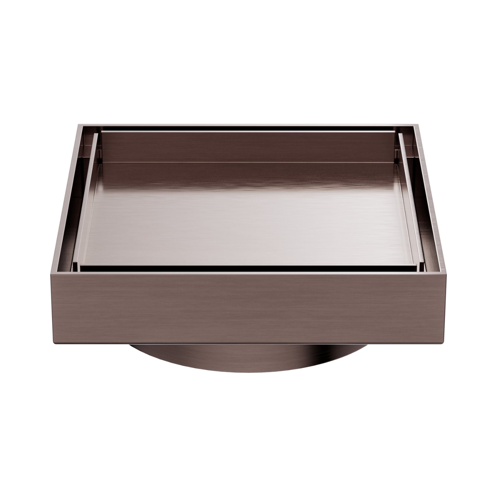 Nero 100mm Square Tile Insert Floor Waste 80mm Outlet Brushed Bronze NRFW009BZ  - The Blue Space