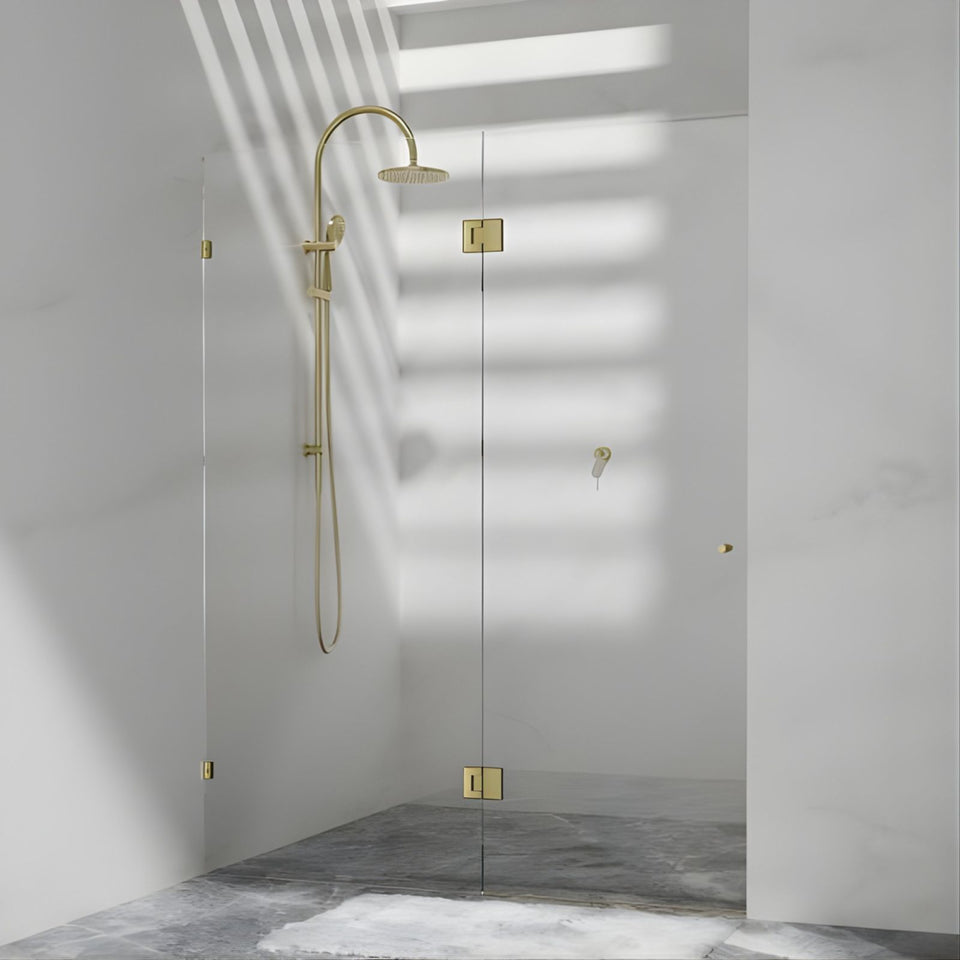Nero 180 Degree Glass to Glass Shower Hinge Brushed Gold