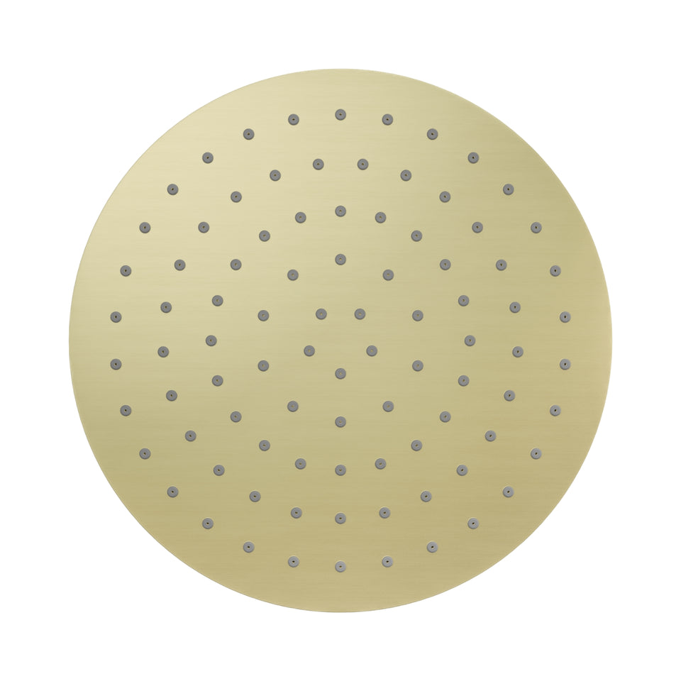 Nero 250mm Round Metal Shower Head II Brushed Gold