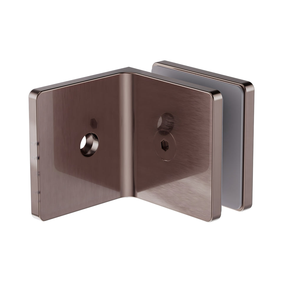 Nero 90 Degree Glass to Wall Bracket Brushed Bronze