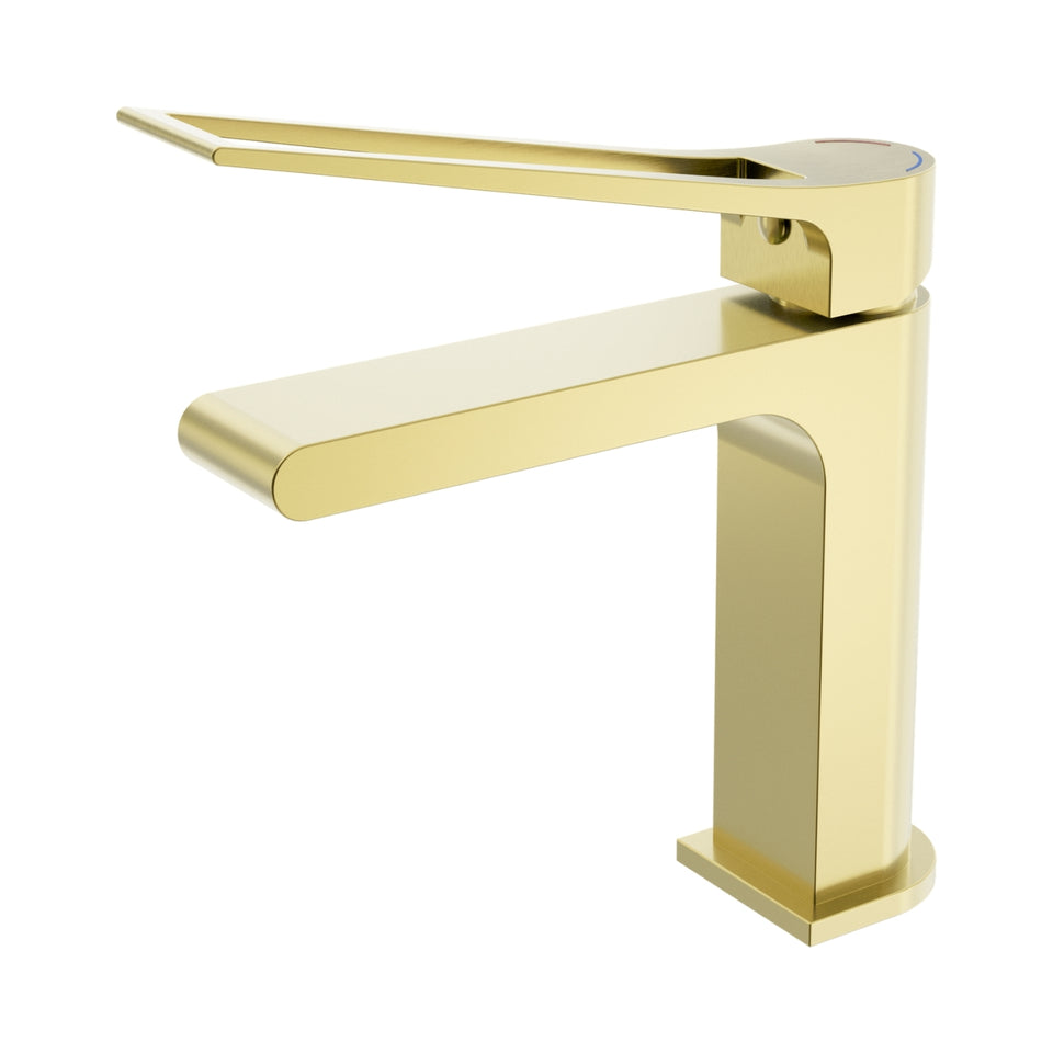 Nero Bianca Care Basin Mixer Brushed Gold
