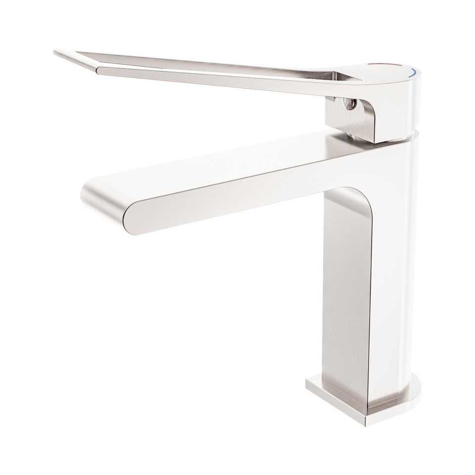 Nero Bianca Care Basin Mixer Brushed Nickel