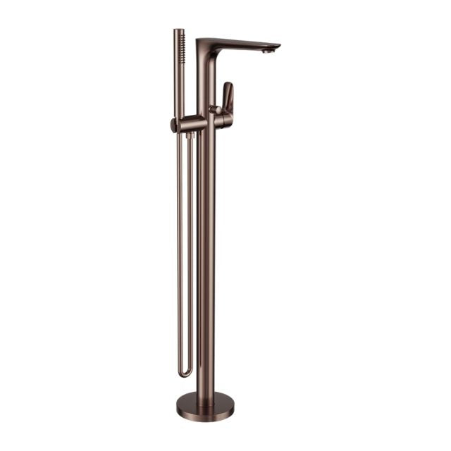 Nero Bianca Freestanding Bath Mixer With Hand Shower Brushed Bronze