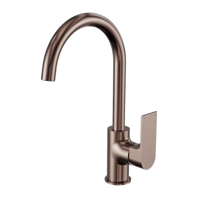 Nero Bianca Kitchen Mixer Gooseneck Spout Brushed Bronze