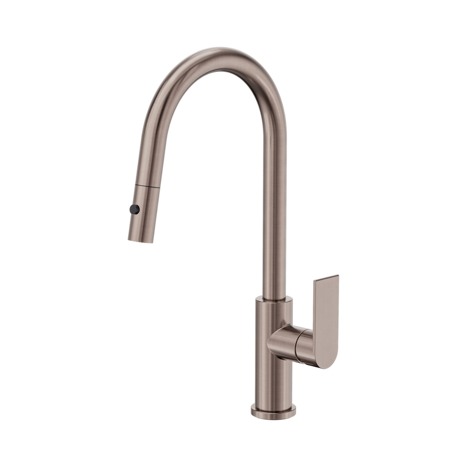 Nero Bianca Pull Out Sink Mixer With Vegie Spray Function Brushed Bronze
