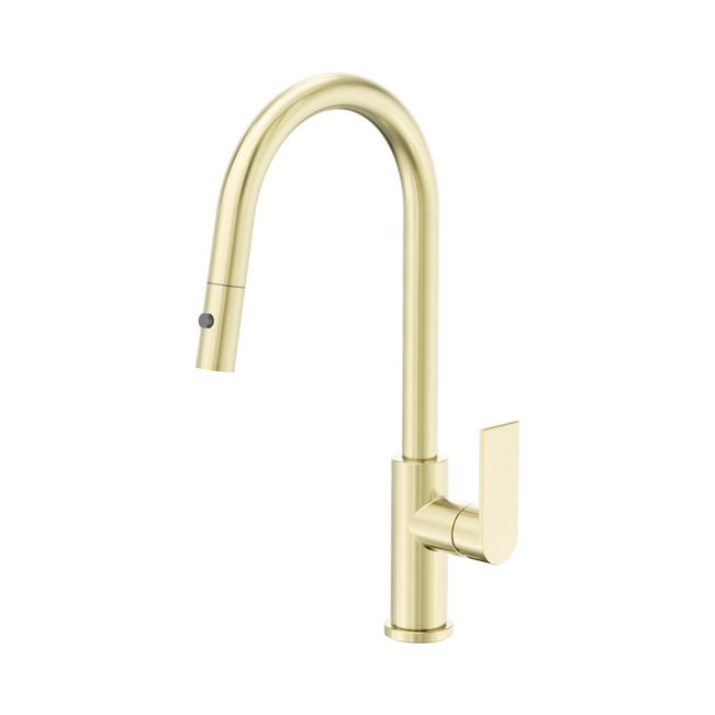 Nero Bianca Pull Out Sink Mixer With Vegie Spray Function Brushed Gold NR321508BG - The Blue Space