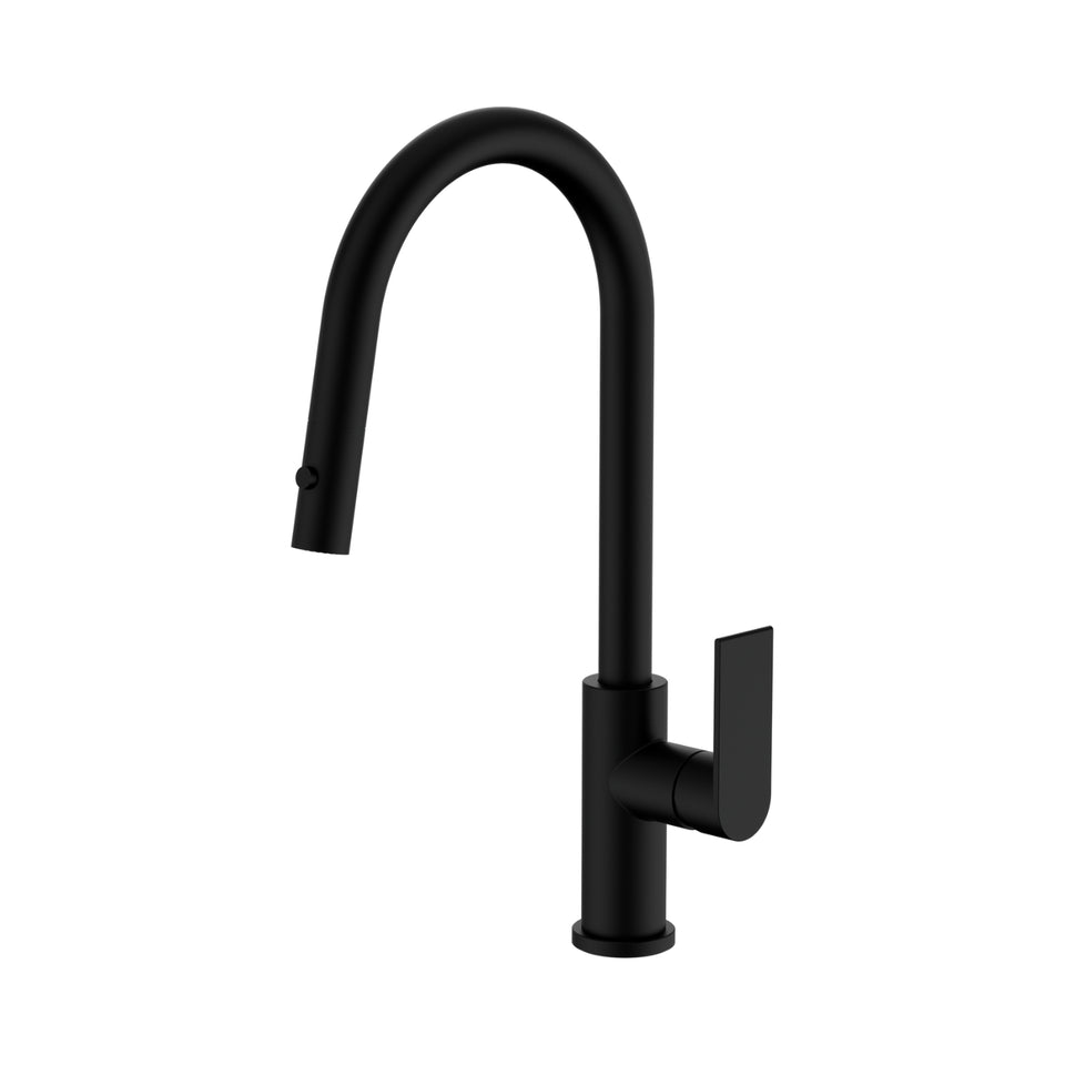 Nero Bianca Pull Out Sink Mixer With Vegie Spray Function Matte Black