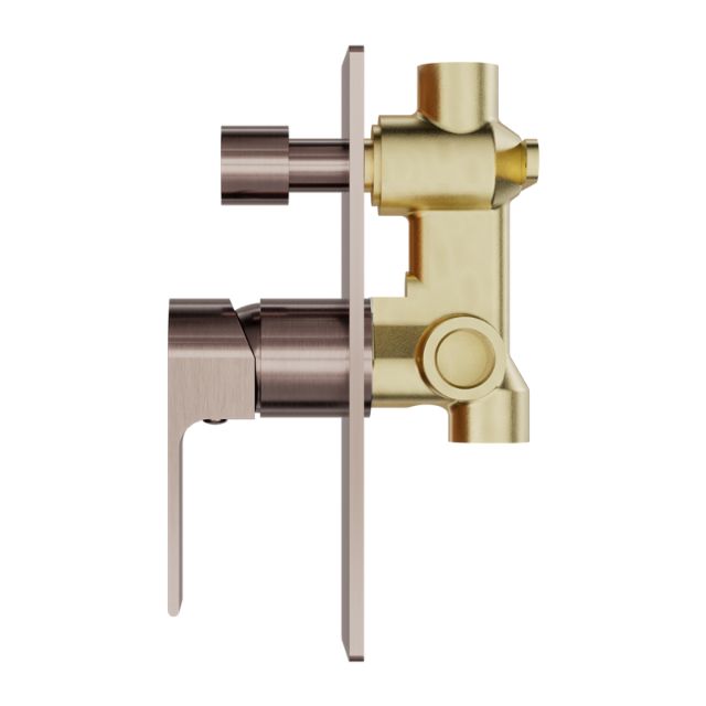Nero Bianca Shower Mixer With Divertor Brushed Bronze