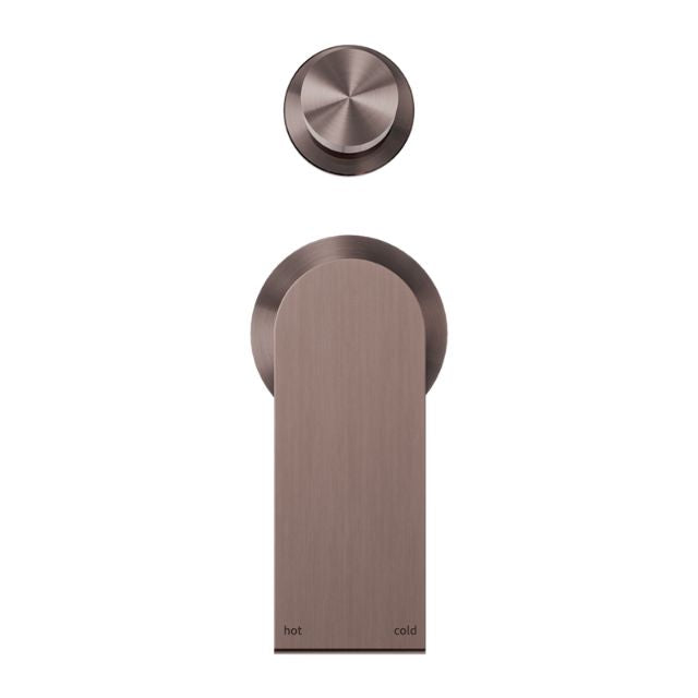 Nero Bianca Shower Mixer With Divertor Separate Back Plate Brushed Bronze