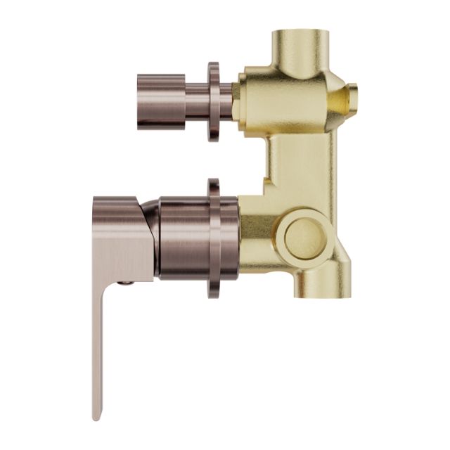 Nero Bianca Shower Mixer With Divertor Separate Back Plate Brushed Bronze