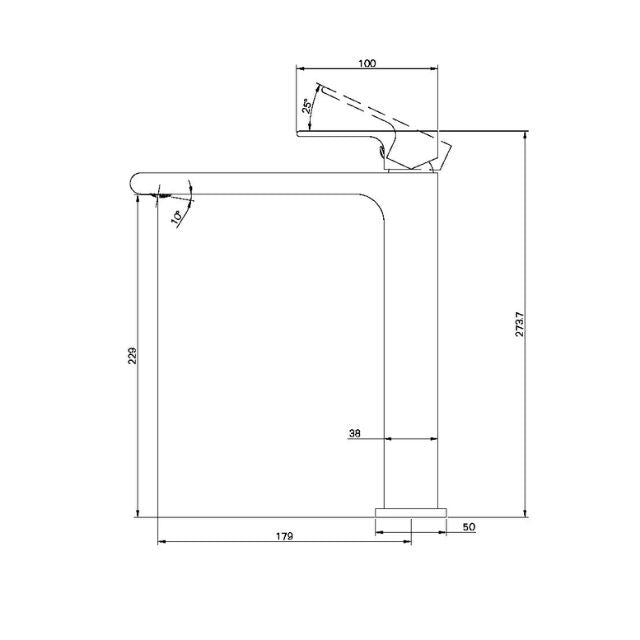 Nero Bianca Tall Basin Mixer Brushed Bronze