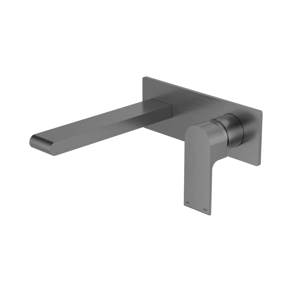 Nero Bianca Wall Basin/Bath Mixer 187mm Gun Metal