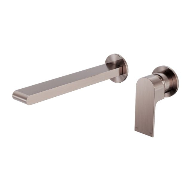 Nero Bianca Wall Basin/Bath Mixer Separate Back Plate 187mm Brushed Bronze